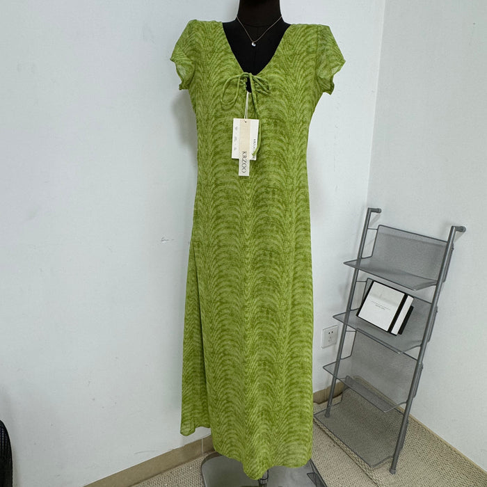 Elegant Floral Print Wavy Dress