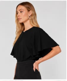 Elegant Pearl Detail Flutter Sleeve Blouse – Women’s Casual & Formal Chiffon Top