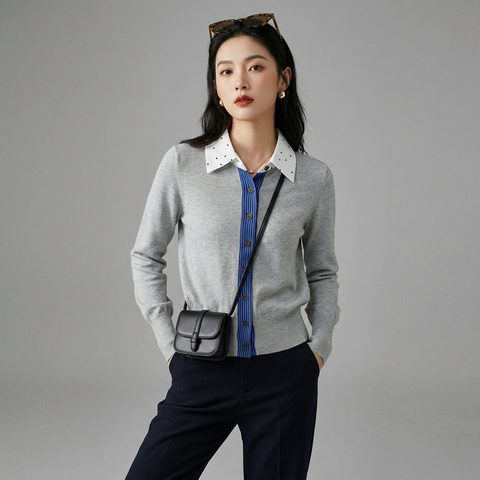 Cardigan tricoté rétro élégant pour femme - Koreanxwear - Taille S