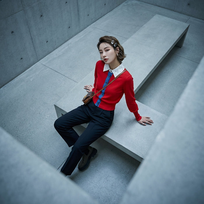 Cardigan tricoté rétro élégant pour femme - Koreanxwear
