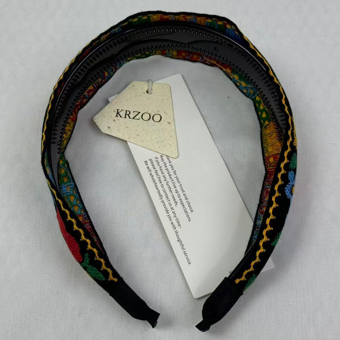 Embroidered flower headband