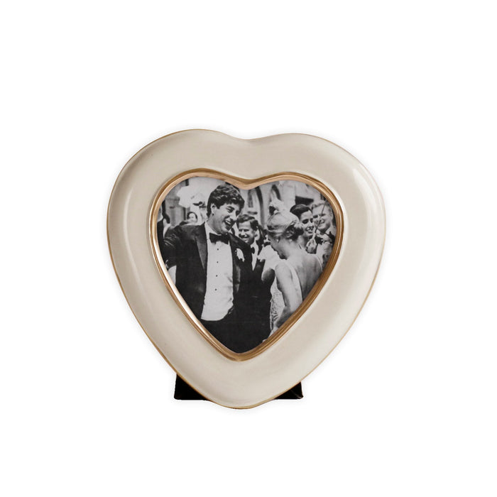 Beatriz Ball Encanto Giftables Heart Frame — Cream heart-shaped frame with an illustrative photograph