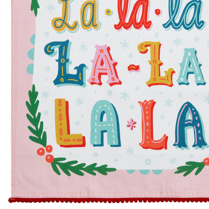 Fa La La La w/Pom Poms Kitchen Towel