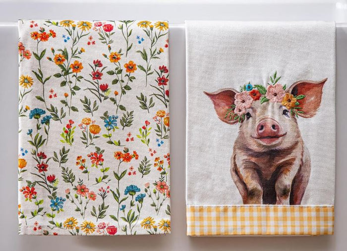 Farm Pig Tea Towel