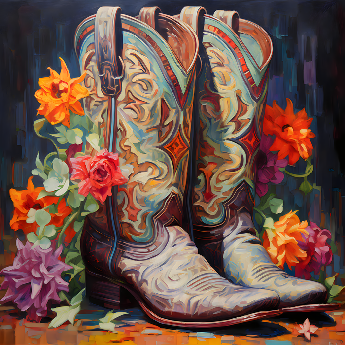 Fine Cowgirl Boots - 8"x8" Artwork