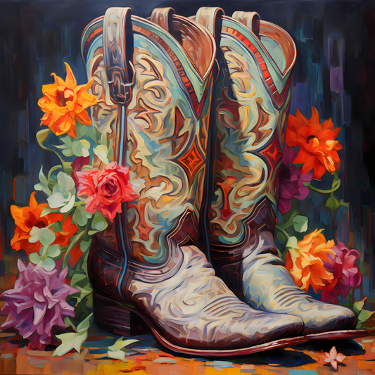 Fine Cowgirl Boots - 8"x8" Artwork