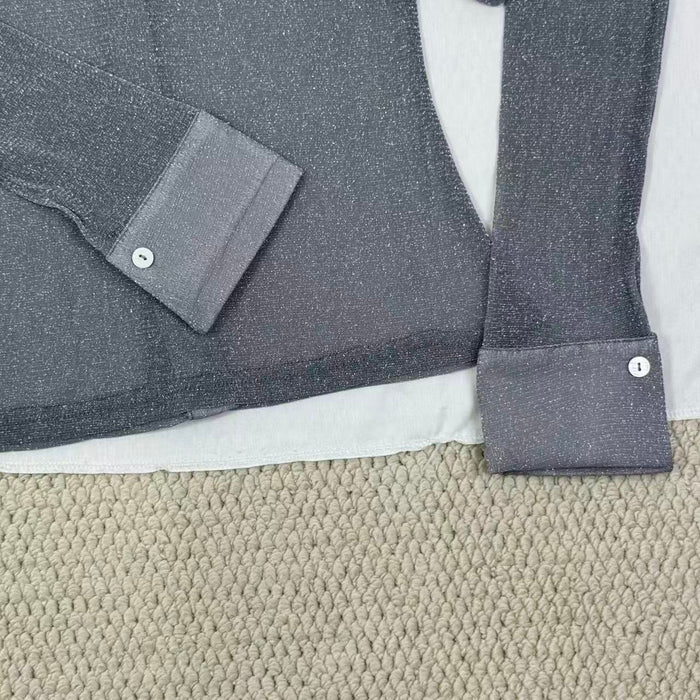 Fine mesh long-sleeved top