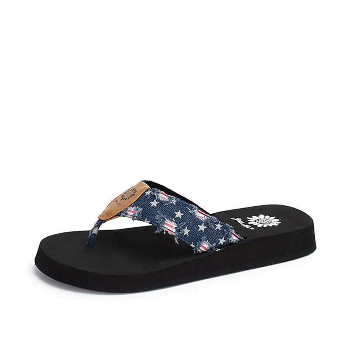 Firework Navy Flip Flop