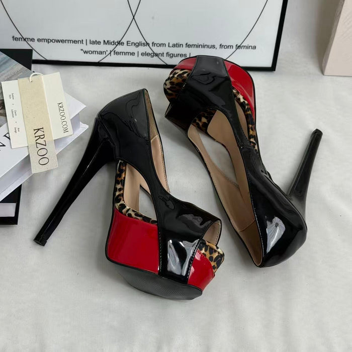 Fish-mouth thick waterproof platform shoes