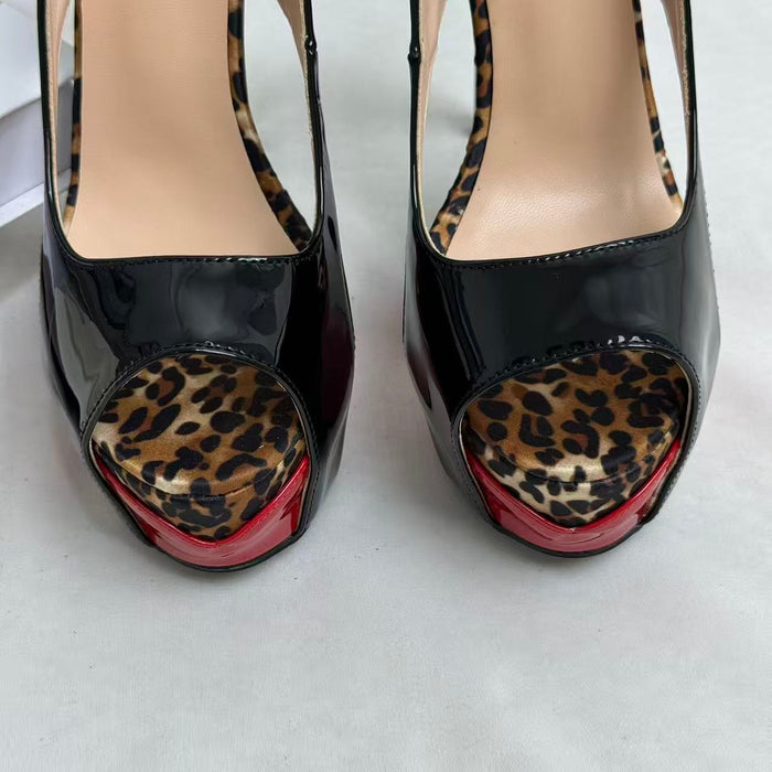 Fish-mouth thick waterproof platform shoes