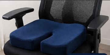 Fistula Memory Foam Cushion with Cotton Cover – Navy Blue Pressure-Relief Seat Cushion 40 x 45 cm