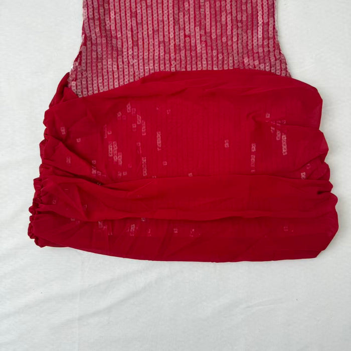 Floral-Embellished Sequin Camisole Dress