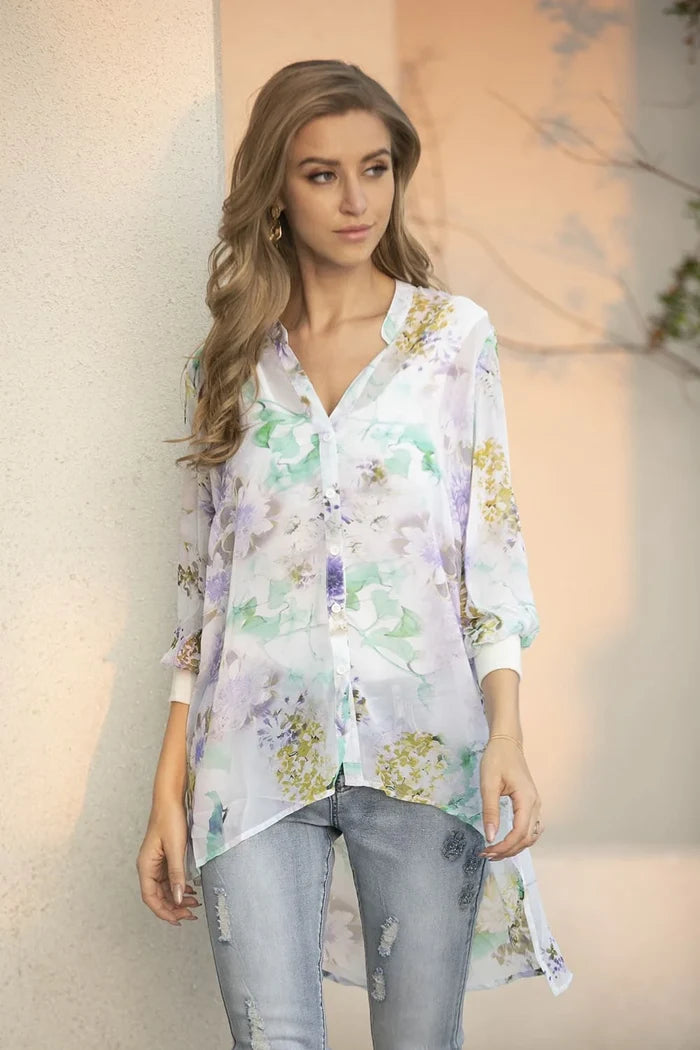 FLORAL HI-LOW SHIRT