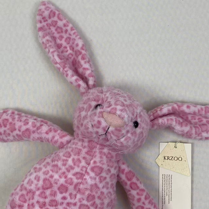 Floral-patterned rabbit fur plush comfort doll