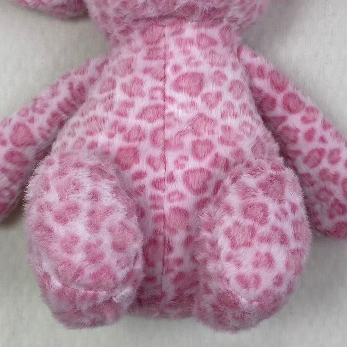 Floral-patterned rabbit fur plush comfort doll