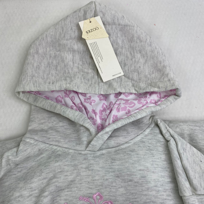 Flower embroidery long-sleeved casual hoodie
