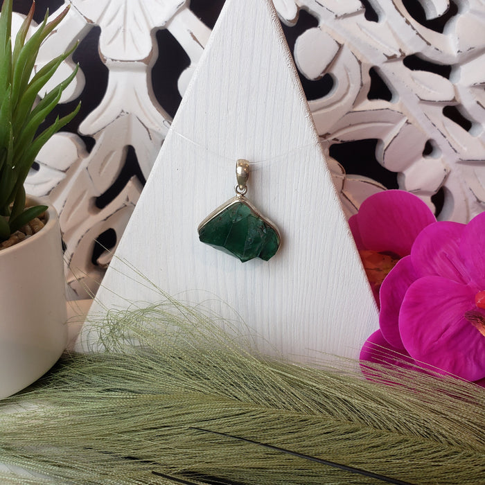 Fluorite sterling silver Bezel Pendant-Diana Maria Mine 1"