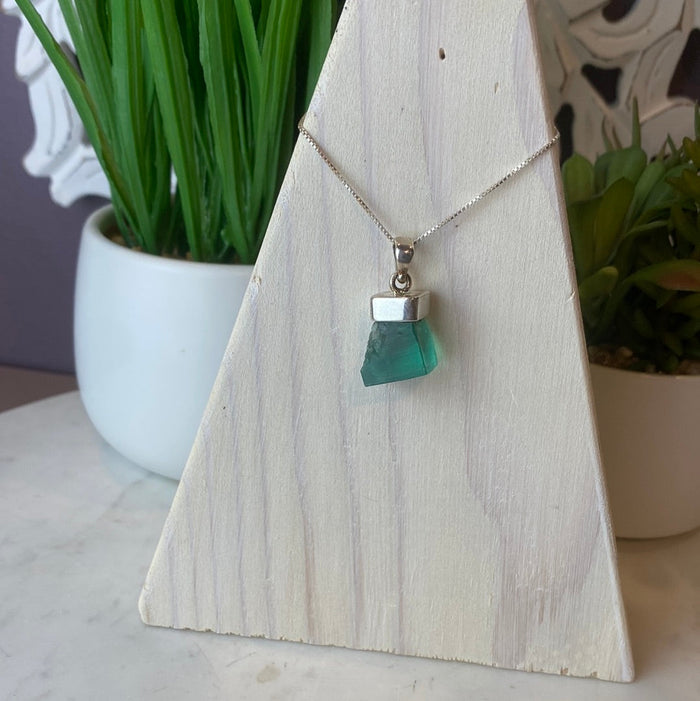 Fluorite sterling silver Cap Pendant-Diana Maria Mine (20mm)