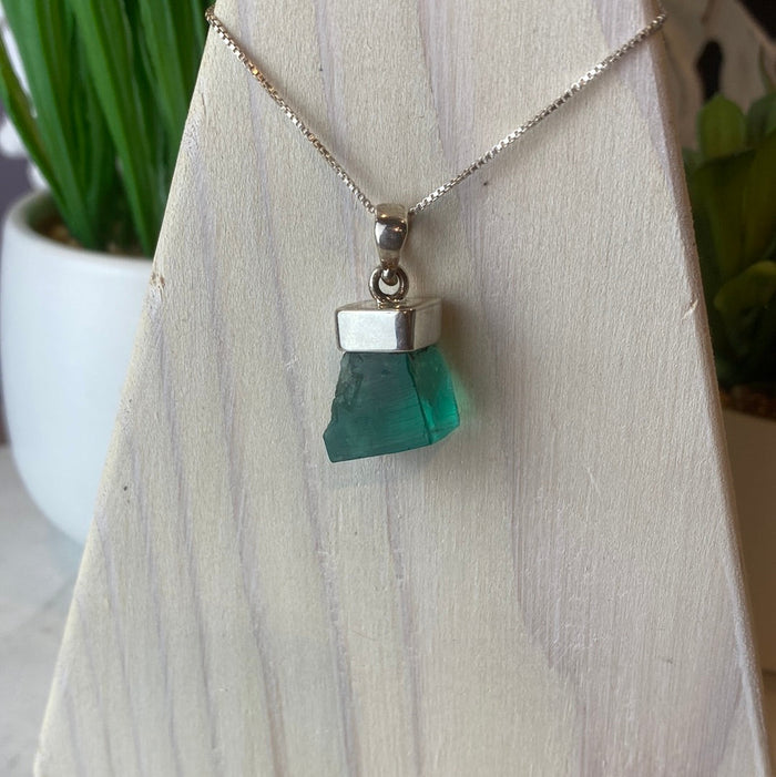 Fluorite sterling silver Cap Pendant-Diana Maria Mine (20mm)