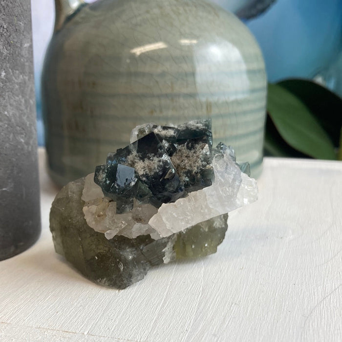 Fluorite w/ Quartz Specimen-Diana Maria Mine, England