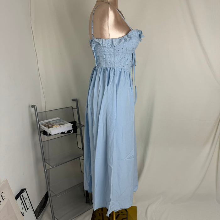 French-Style Belted Slit Dress