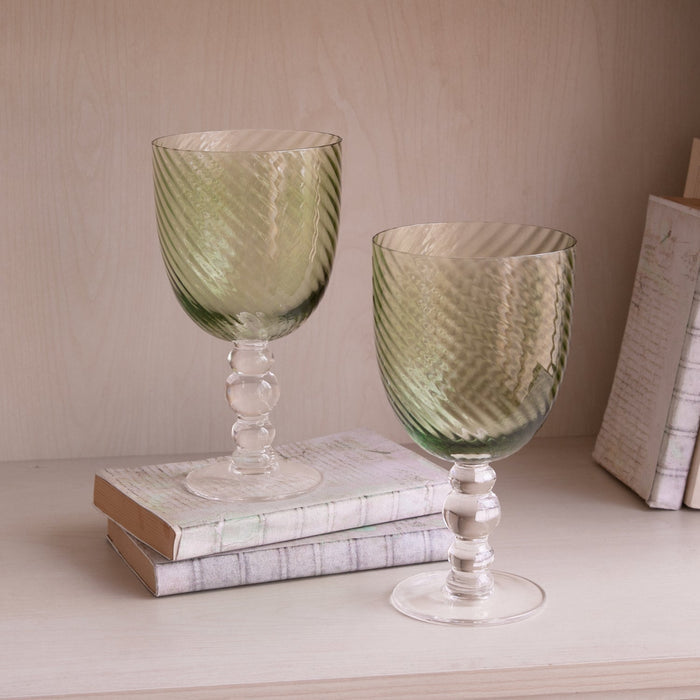 Beatriz Ball Glass French Swirl All Purpose — All-purpose and smaller wine glasses shown together