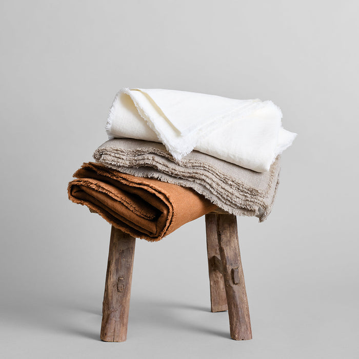 Fringed Linen Tablecloth — overall view