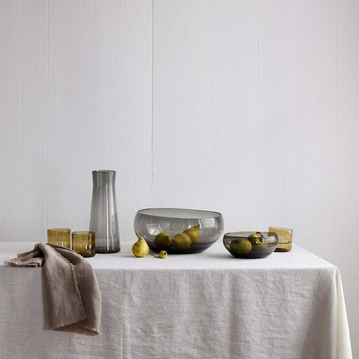 Fringed Linen Tablecloth — in a styled setting