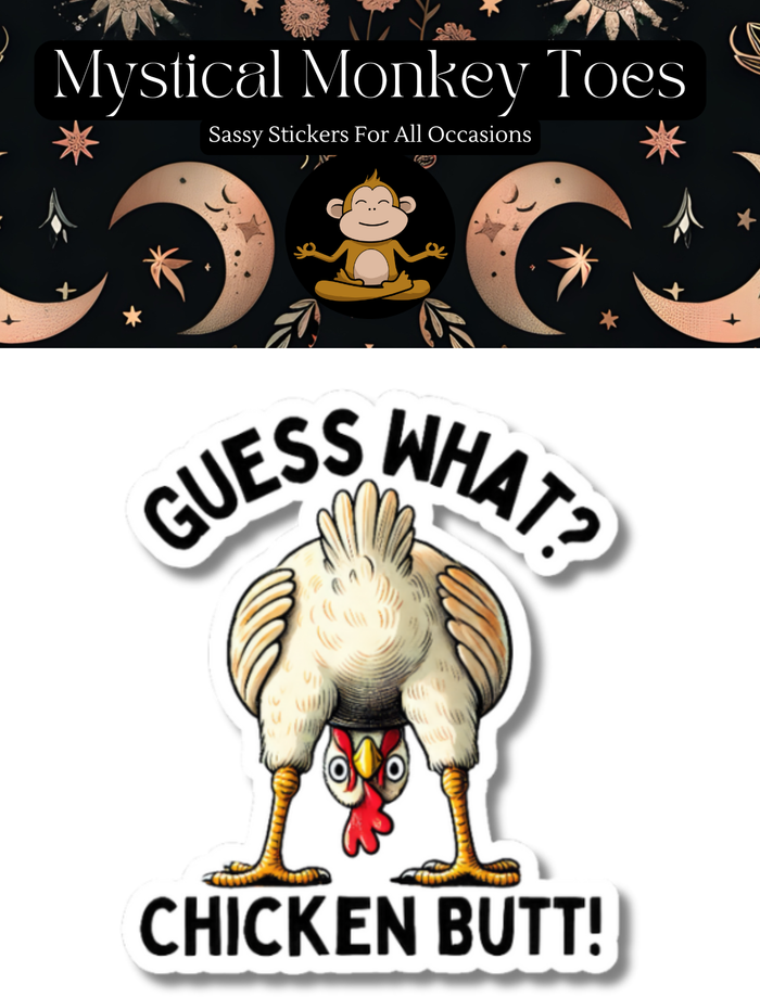 Funny Chicken Butt Vinyl Sticker