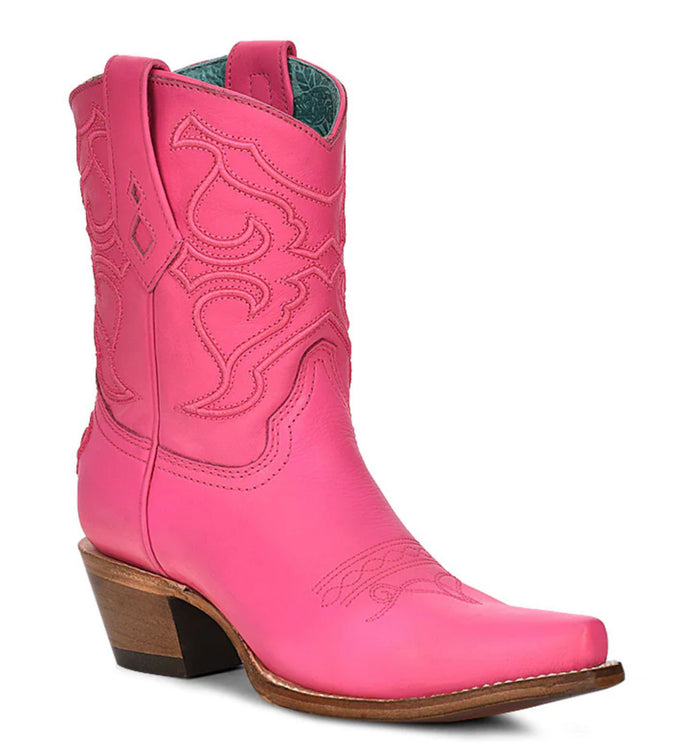 Fushia Embroidery Ankle Boot