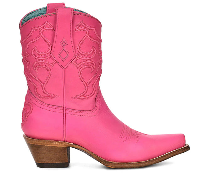 Fushia Embroidery Ankle Boot