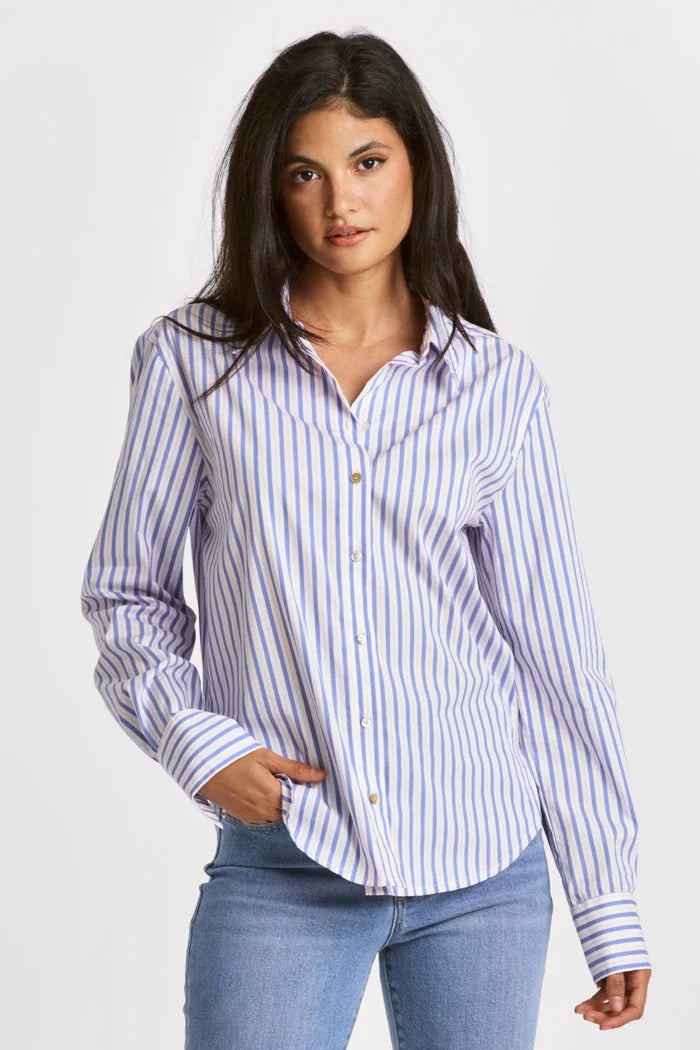 GAIA BUTTON DOWN SHIRT BLUE COCKTAIL