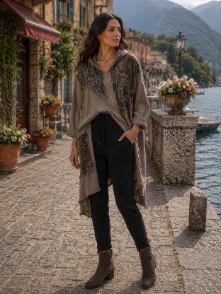 Geo Hooded Zip Jacket