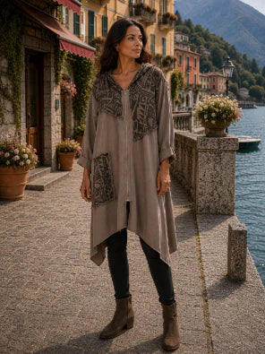 Geo Hooded Zip Jacket