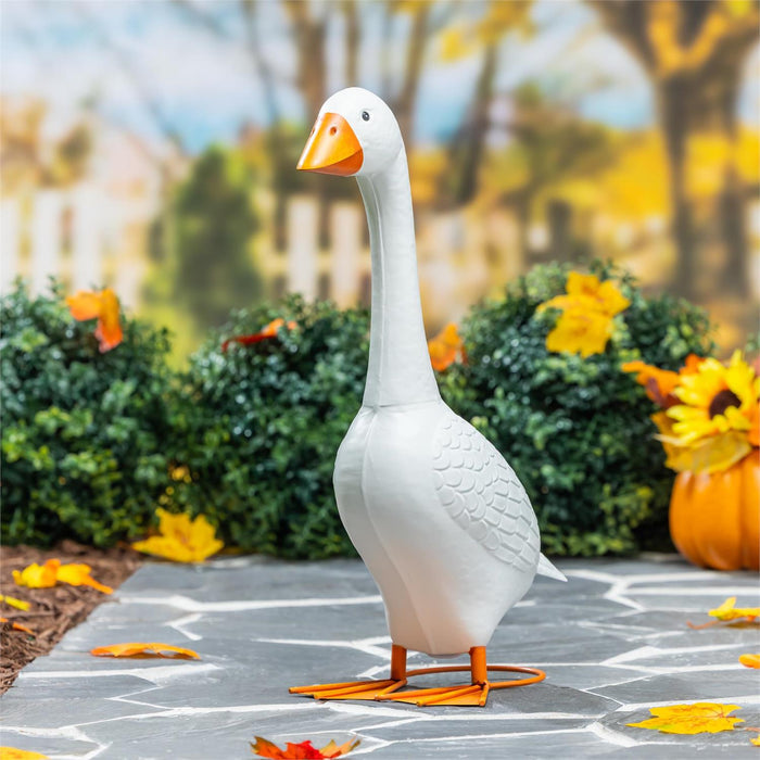 Giddy the Porch Goose Statue, Metal, 21"H