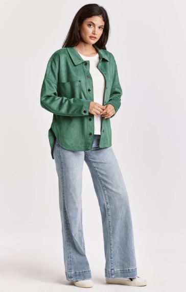GINA SHIRT JACKET NEPHRITE SUEDE