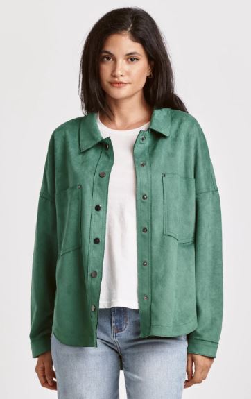 GINA SHIRT JACKET NEPHRITE SUEDE