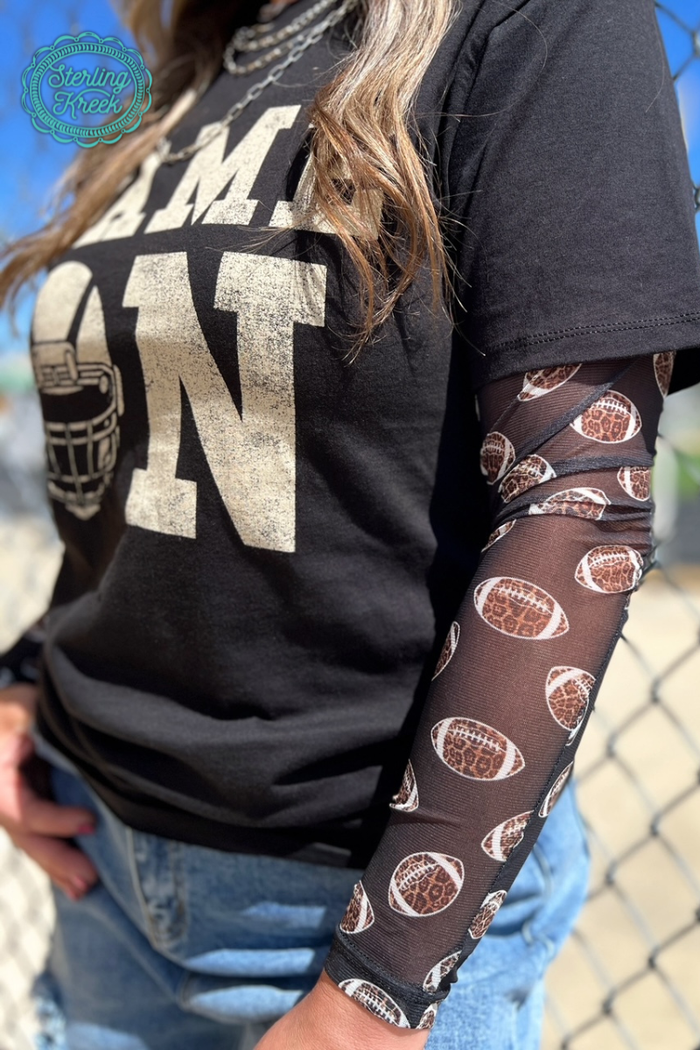 Girls Of Fall Football Mesh Top