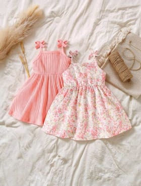 Girls Pink Floral Sleeveless Dress – SHEIN Fast Delivery in 5 Days