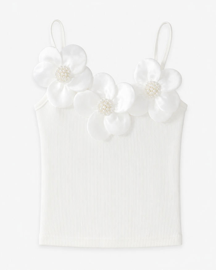 Girls White Floral Strap Top – SHEIN Fast Delivery in 5 Days