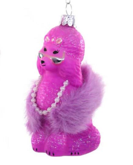 Glampoodle Poodle Pearl Sunglasses Christmas Ornament Cody Foster Hot Pink