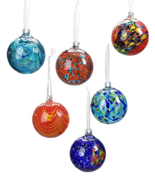 Glass Ornament Ball, 6 Asst.