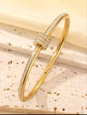 Gold Rhinestone Nail Bangle Bracelet – SHEIN Fast Delivery in 5 Days