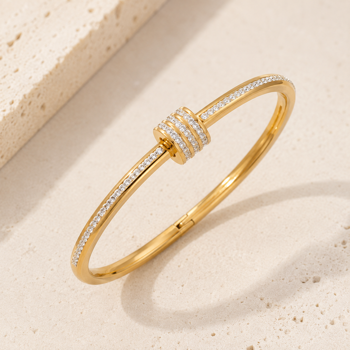 Gold Rhinestone Nail Bangle Bracelet – SHEIN Fast Delivery in 5 Days