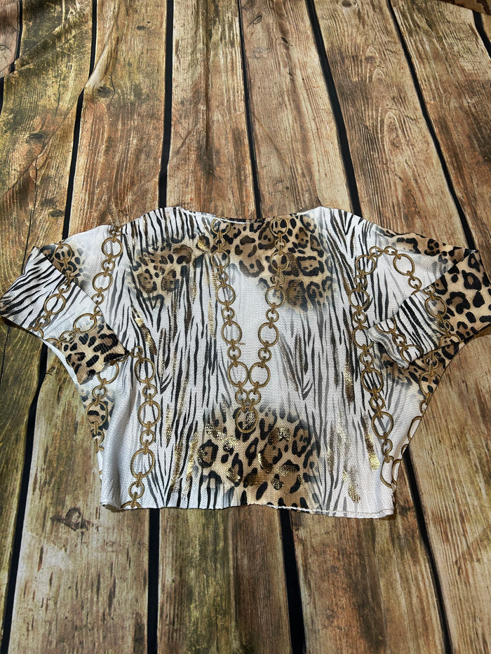 Golden Safari Mesh Top