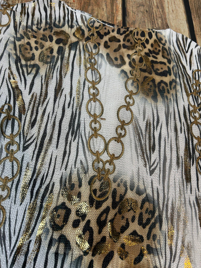 Golden Safari Mesh Top