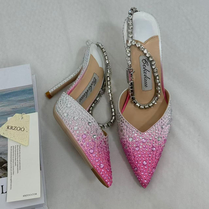 Gradient Pink Closed-Toe Sandals