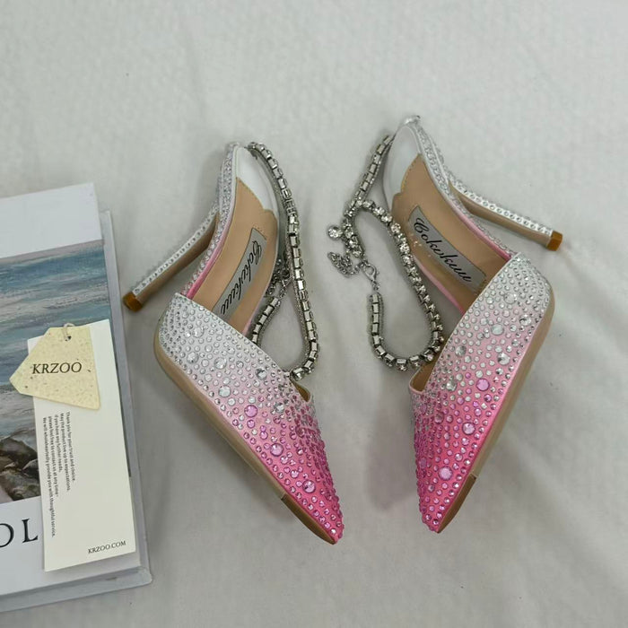 Gradient Pink Closed-Toe Sandals