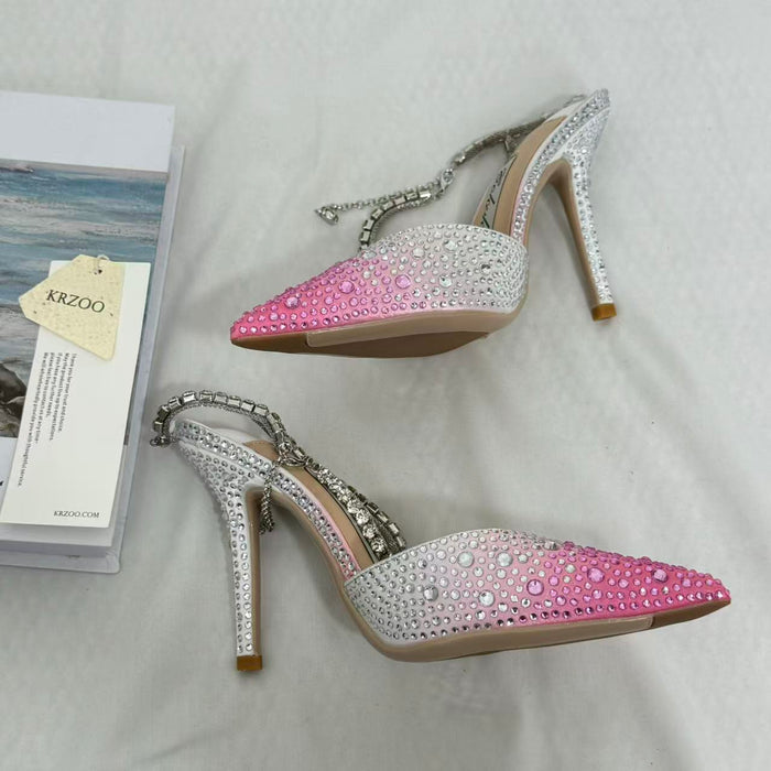 Gradient Pink Closed-Toe Sandals