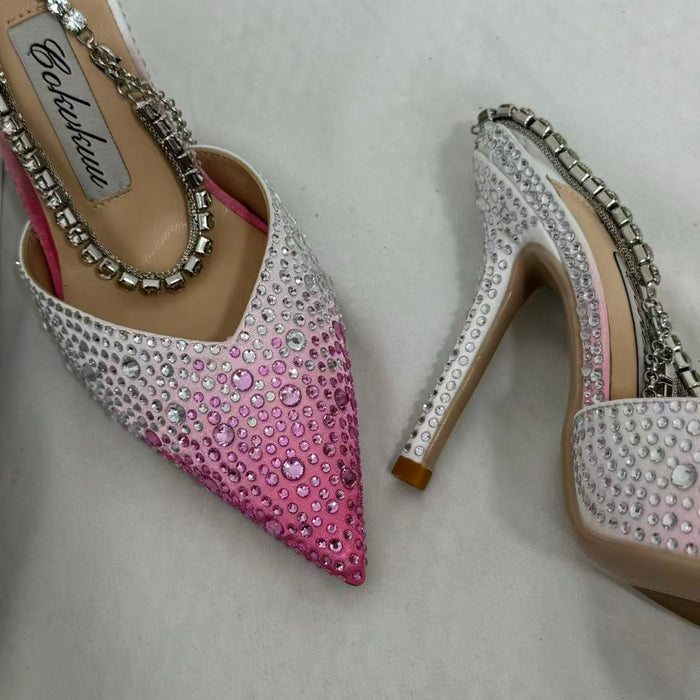 Gradient Pink Closed-Toe Sandals
